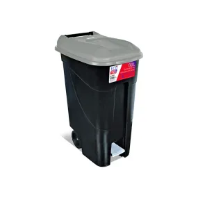 Contenedor residuos 80 l + pedal NEGRO/GRIS TAYG